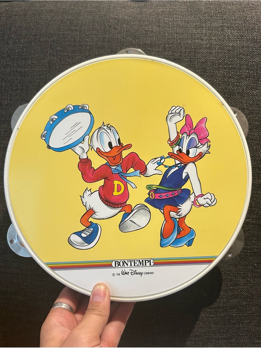 Bontempi Disney Kids Yellow Donald & Daisy Duck Tambourine